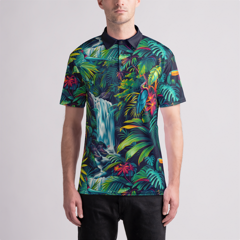 TropicalFalls Mens Polo Shirt