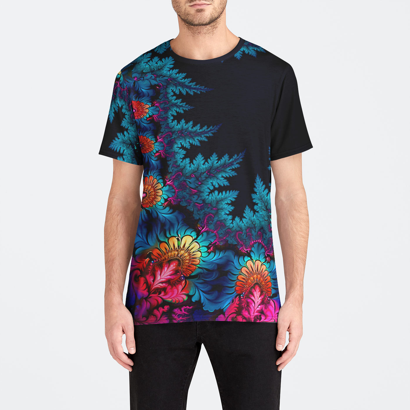 ElectrOrganic4K Mens Fitted Crew Tee