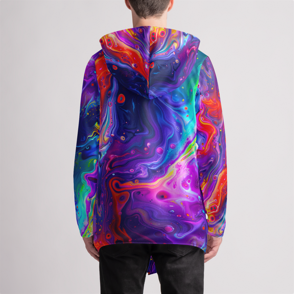 Liquid LightShow Unisex Half-Zip Hooded Cloak