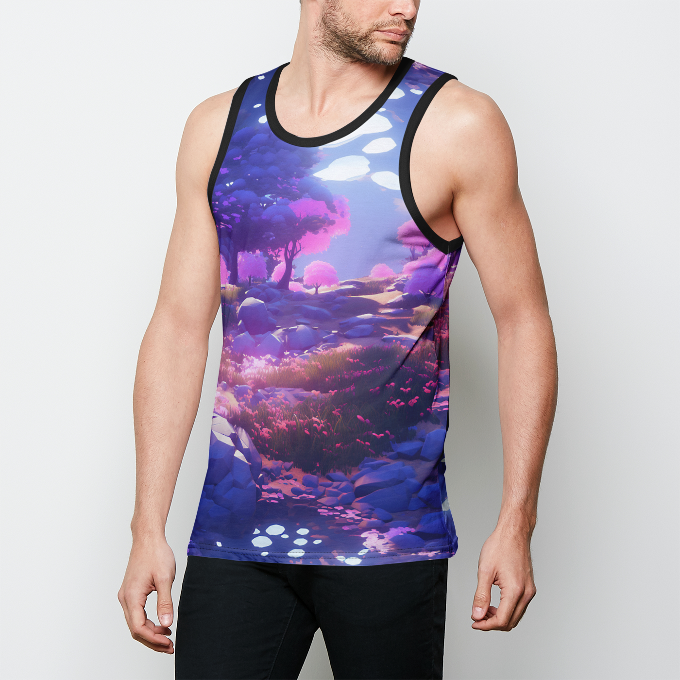 UnrealCherryBlossoms Mens Binded Tank Top