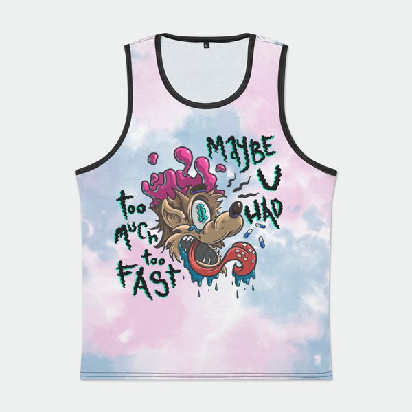 Too Much Too Fast Mens Binded Tank Top
