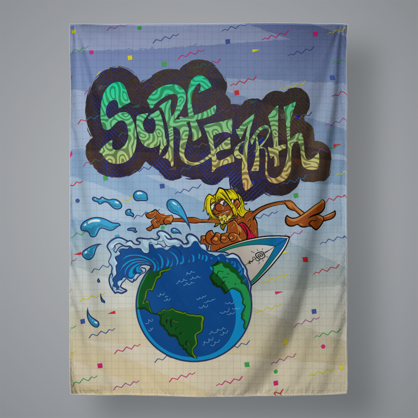 Surf Earth Large Wall Tapestry
