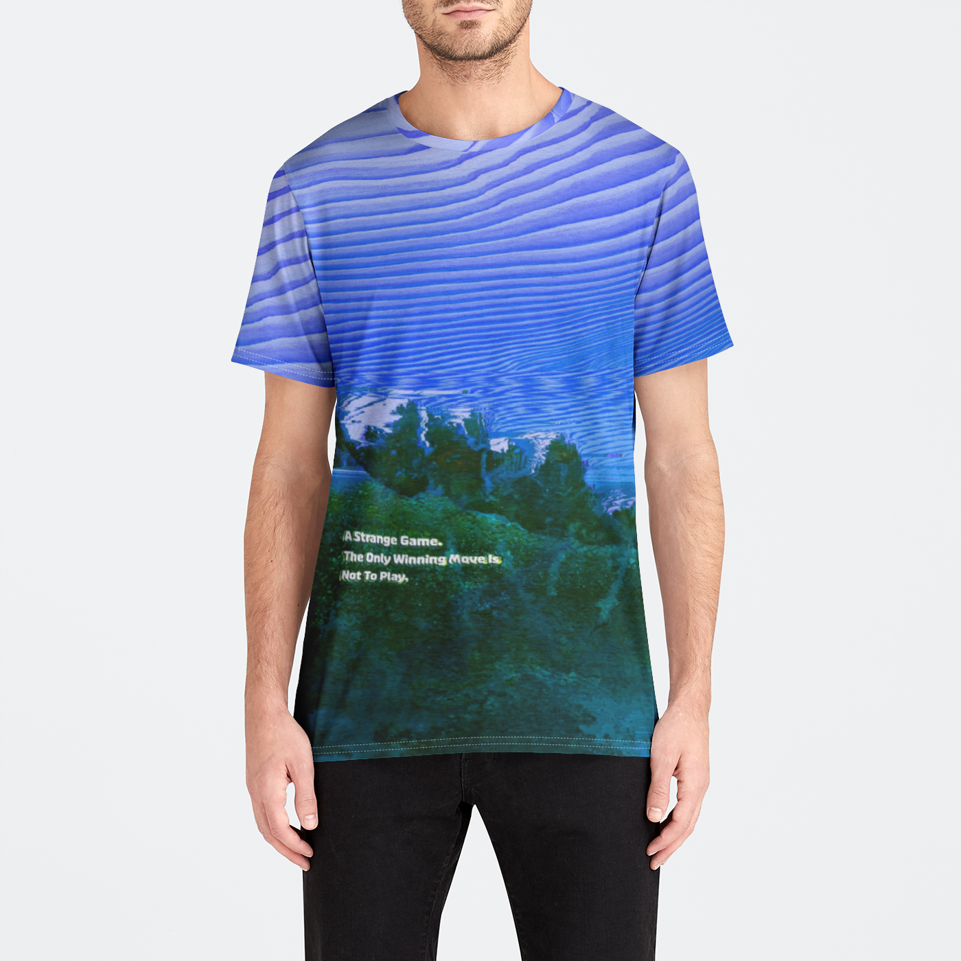 A Strange Game Blue Fitted Crew Tee